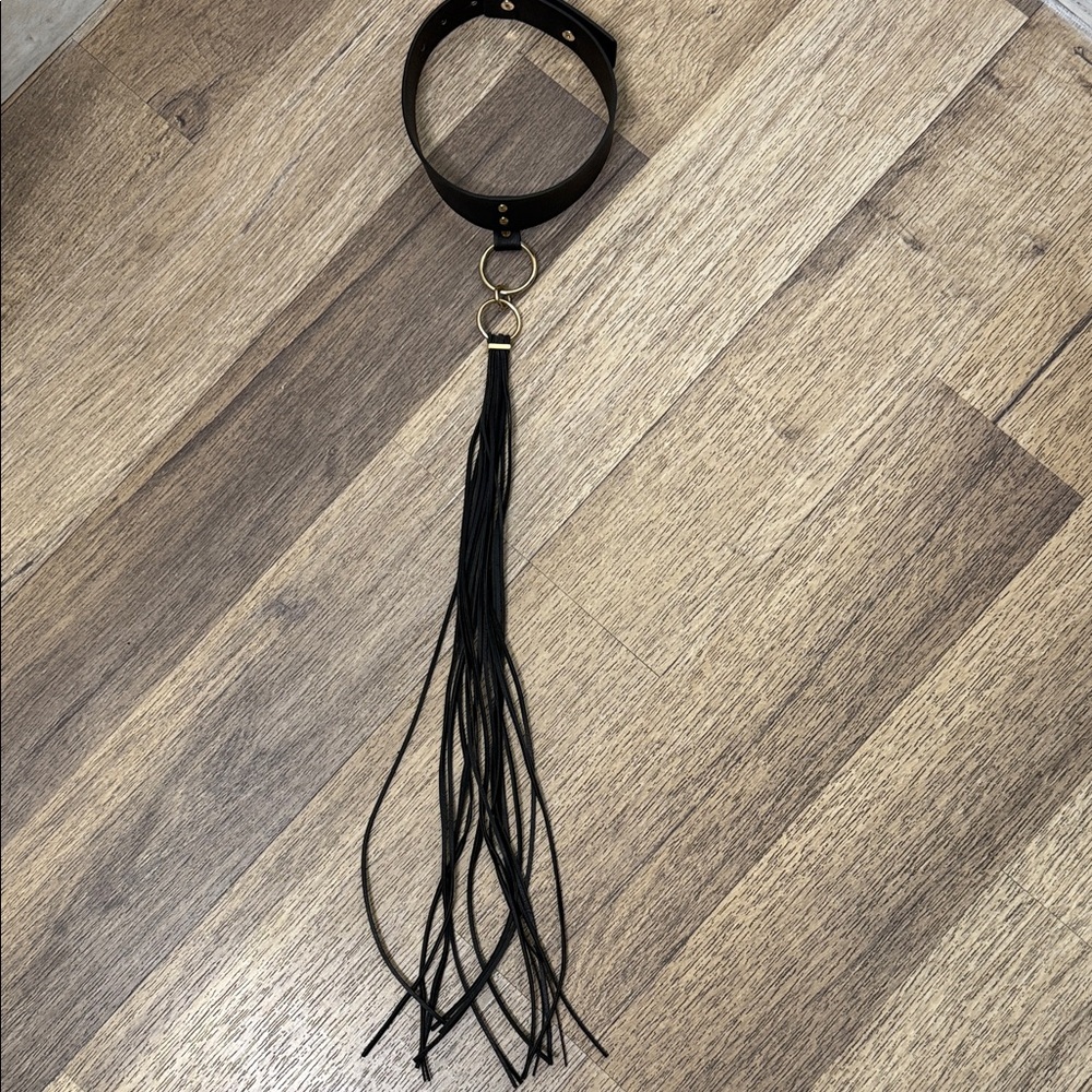 Elegant Black Choker Necklace with Tassel